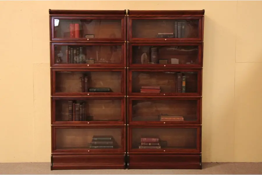 Photo of Pair of Globe Wernicke 5 Stack Lawyer's Bookcases