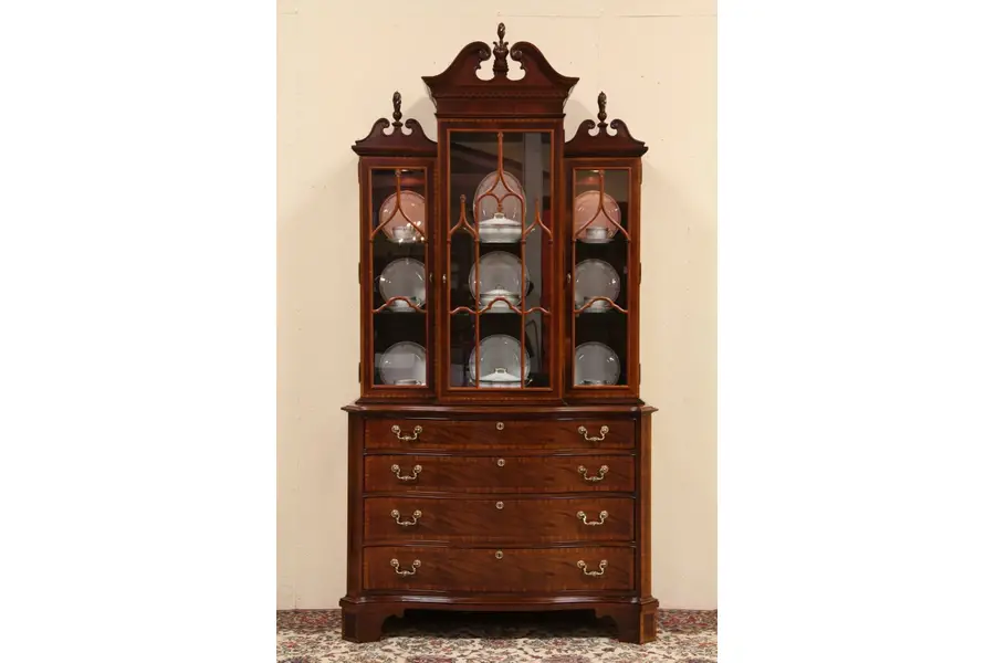 Photo of Hickory Chair Breakfront China Curio Display Cabinet