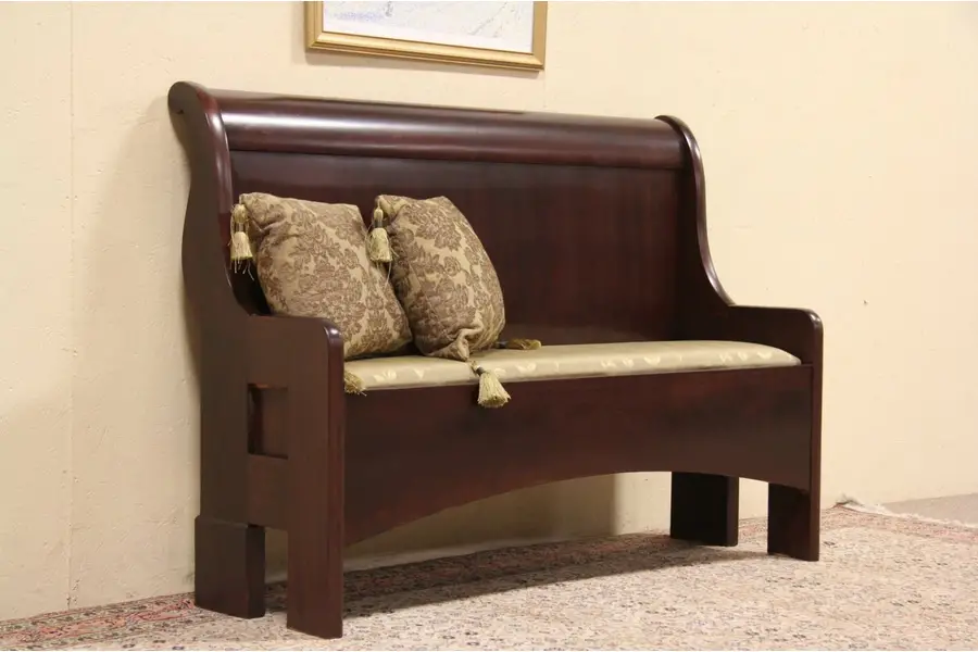 Photo of Bench made from 1890 Mahogany Sleigh Bed - Antique