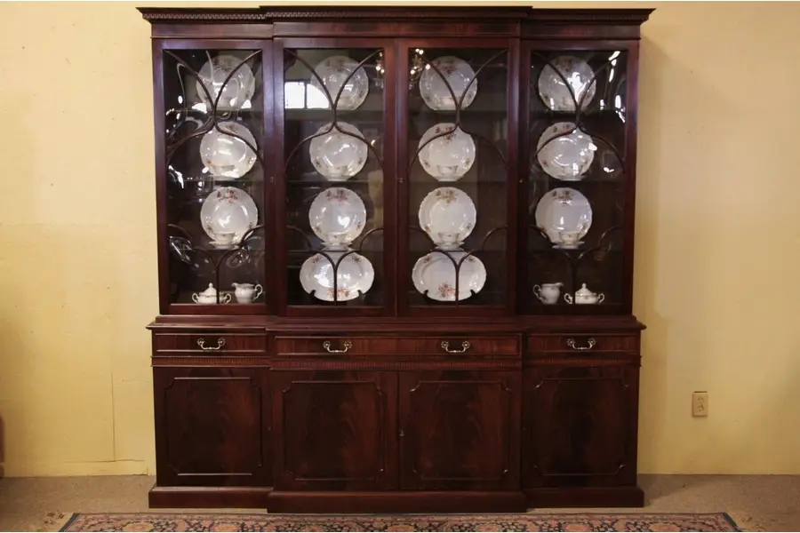 Photo of Mahogany 7' Breakfront China Cabinet
