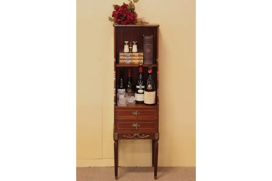 Photo of Narrow Bookshelf, Brass Mounts