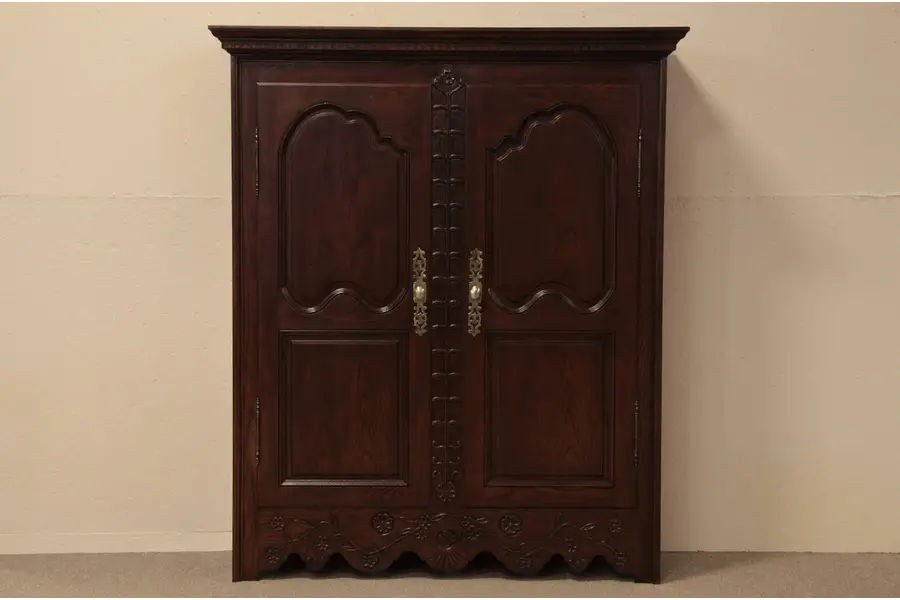 Photo of English Country Oak Armoire or Wardrobe, Baker