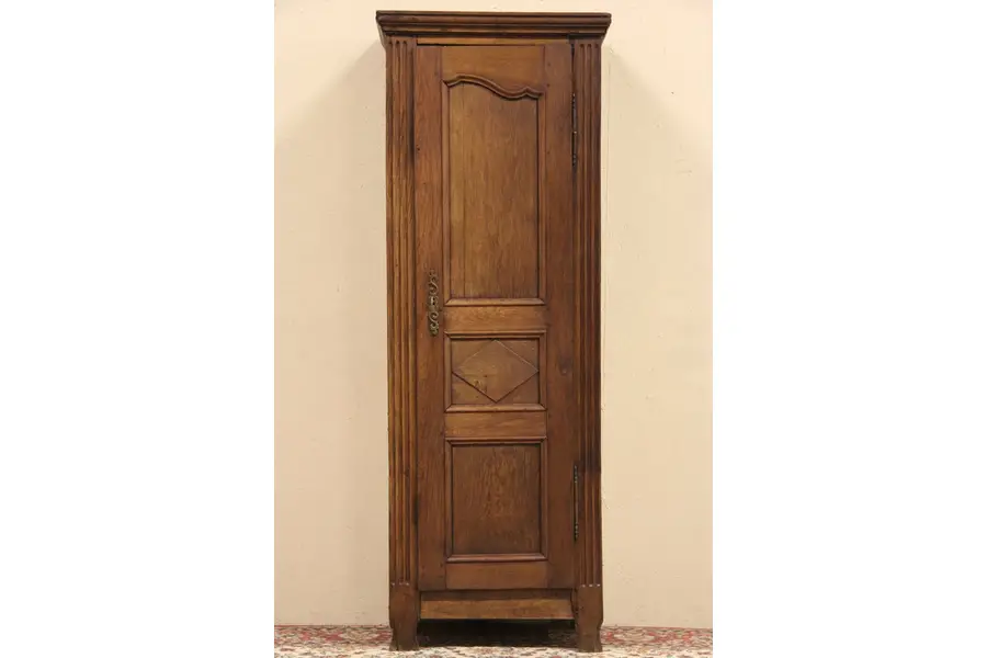 Photo of Country French Oak 1790 Antique One Door Armoire