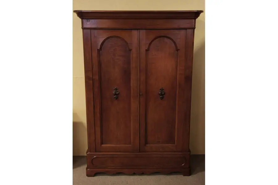 Photo of Victorian Antique Tiger Walnut Armoire 1860