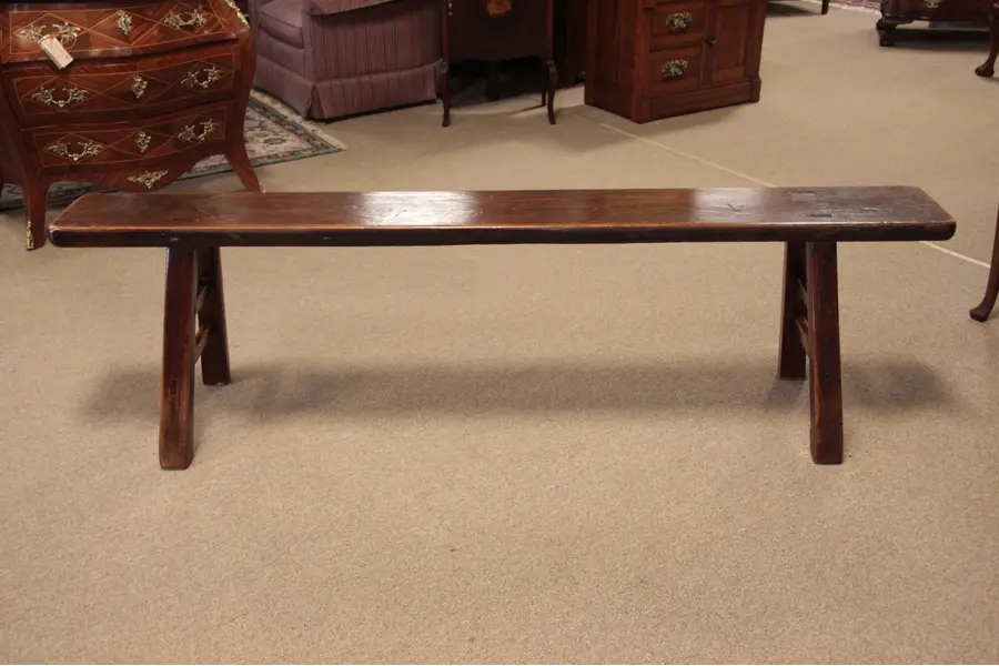Photo of Chinese Elm Antique 1900 Country Bench