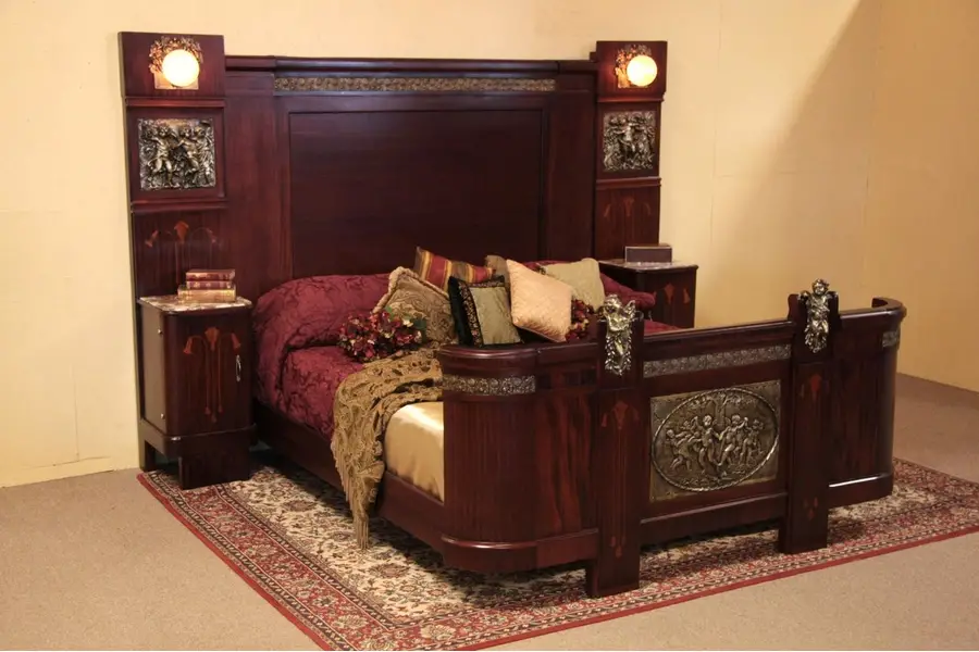 Photo of King Size Antique Bed, Bronze Cherubs