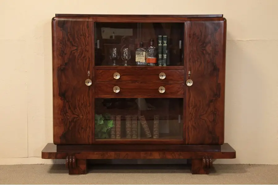 Photo of Art Deco Antique 1935 China or Bar Cabinet