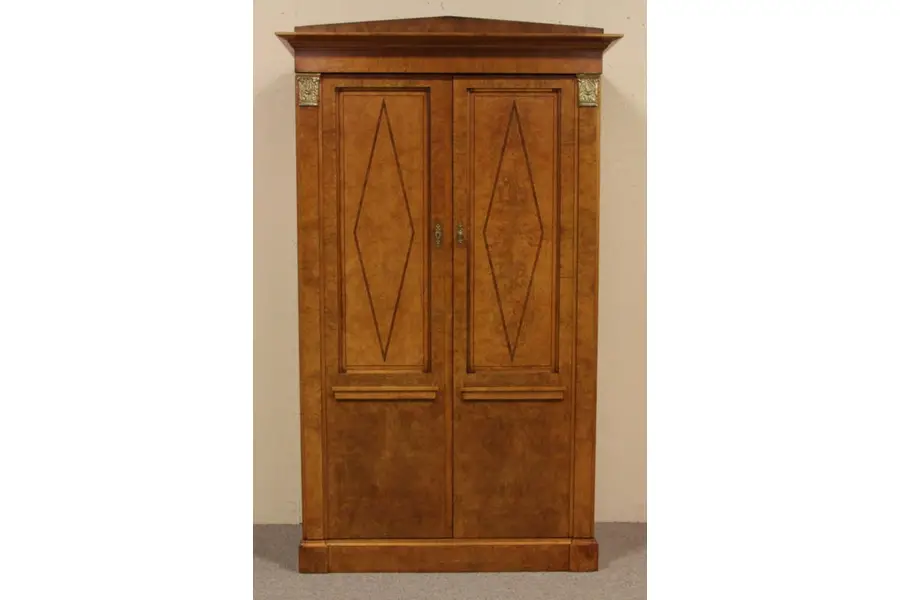 Photo of Baker Classical Burl Armoire, TV or Linen Cabinet