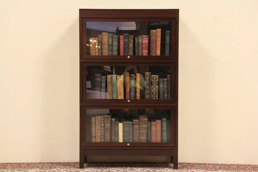 Photo of Hale 3 Stack Walnut Barrister Bookcase D