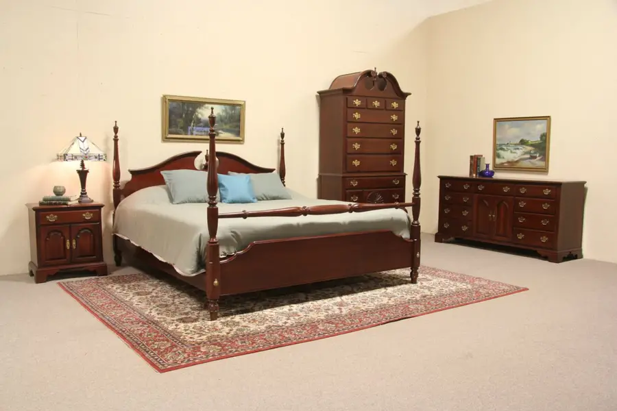 Photo of Knob Creek Cherry 1992 King Size 4 Pc. Bedroom Set