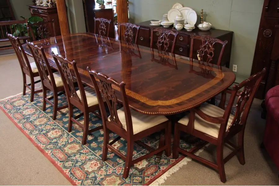 Photo of Chippendale Dining Set EJ Victor 11'Table, 10 Chairs