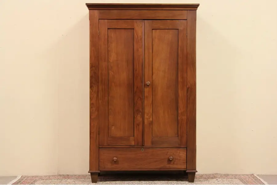 Photo of Armoire or 1850 Antique Walnut Pennsylvania Wardrobe
