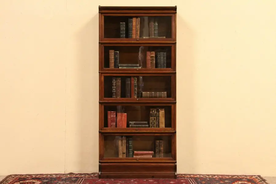 Photo of Globe Wernicke 1900 Antique 5 Stack Oak Lawyer Bookcase