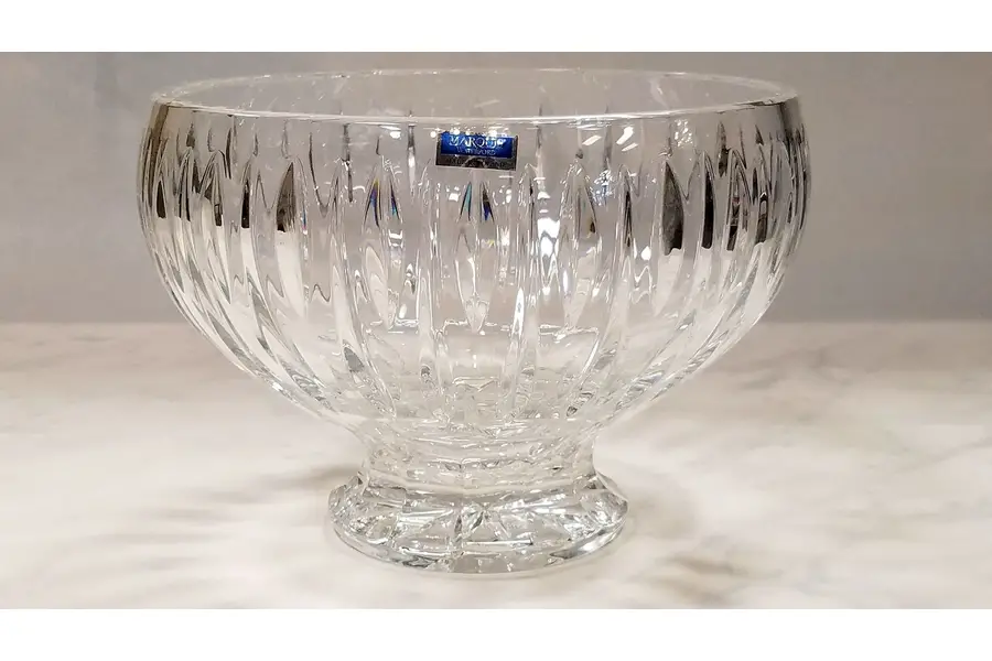 Photo of Waterford Marquis Cut Crystal Footed Centerpiece or Serving Bowl, 10" Diameter