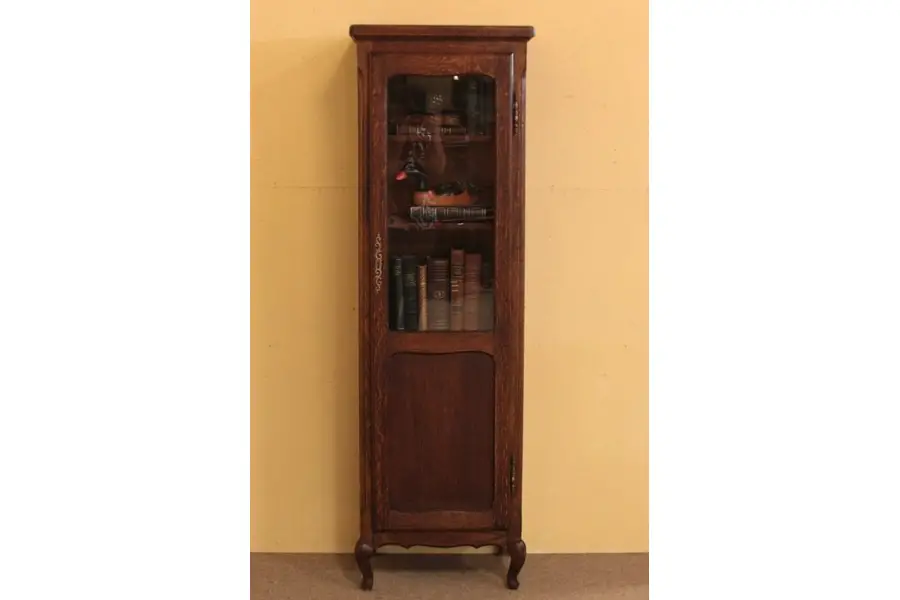 Photo of Country French Oak Bookcase or Display Cabinet