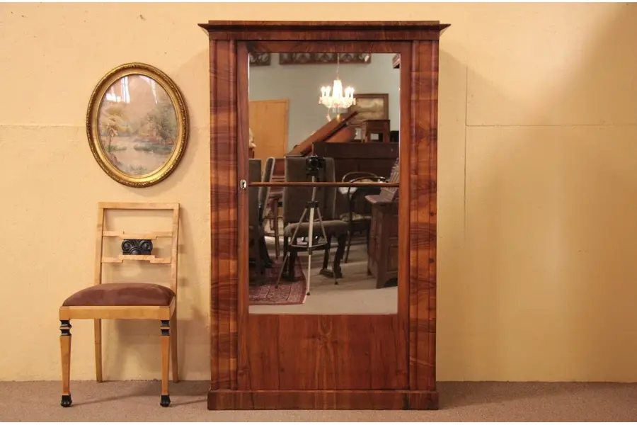 Photo of Biedermeier Fruitwood 1850 Armoire or Cabinet