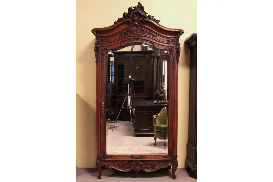 Photo of Country French Carved Oak Armoire, 1895