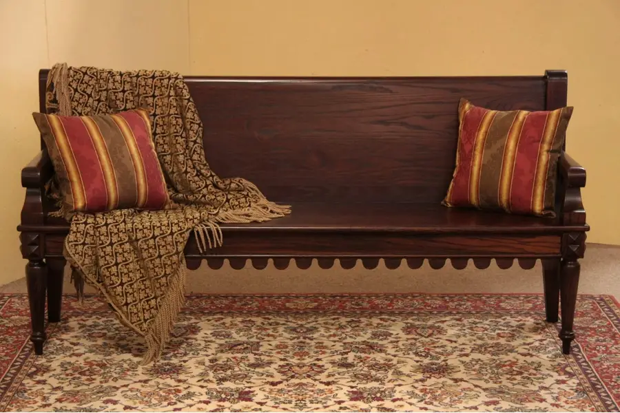 Photo of Oak Antique Victorian 6' Bank Bench