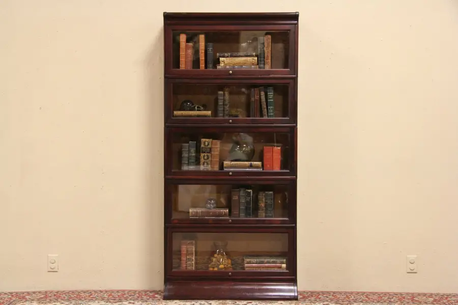 Photo of Viking 5 Stack Barrister Lawyer Mahogany Bookcase