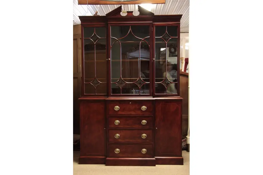 Photo of Mahogany Georgian Breakfront China Cabinet Bookcase