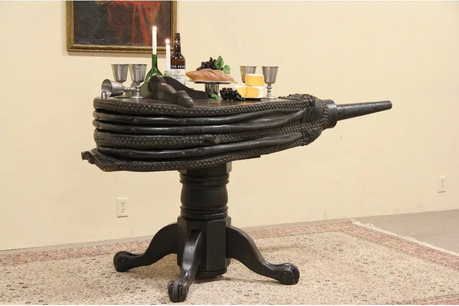 Photo of Blacksmith 1870 Antique Bellows Mounted as Wine Table