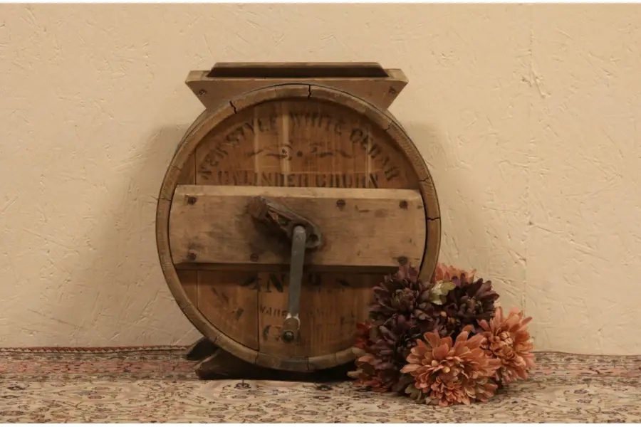 Photo of White Cedar Wood 1900 Antique Butter Churn