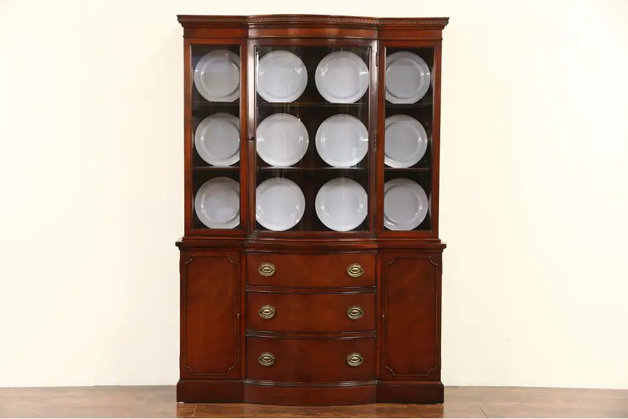 Photo of Drexel New Travis Court Signed Vintage Breakfront China Cabinet or Bookcase