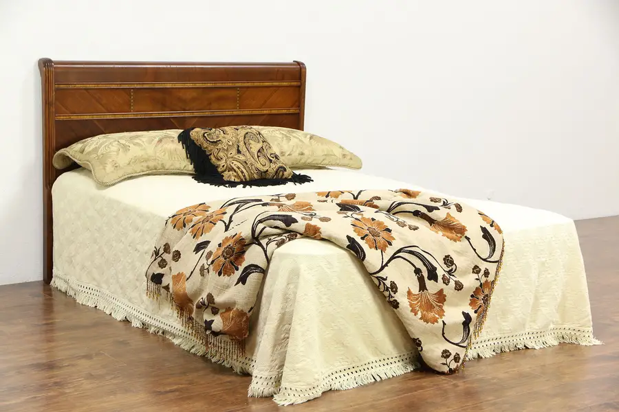 Photo of Art Deco Waterfall 1930's Vintage Full or Double Size Headboard