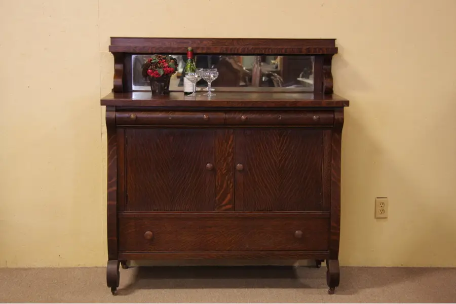 Photo of Antique Mission Oak Sideboard