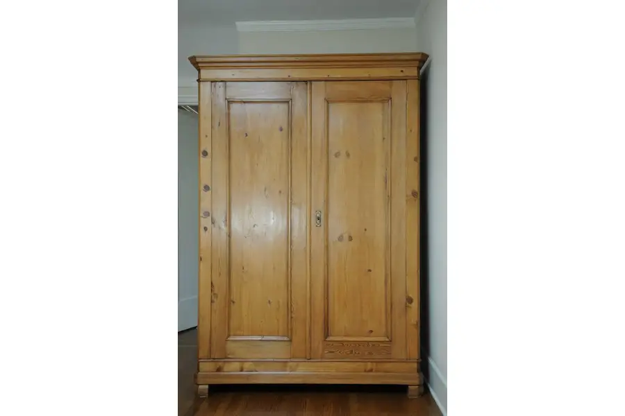Photo of Handmade Country Pine Antique Armoire Wardrobe, 1870