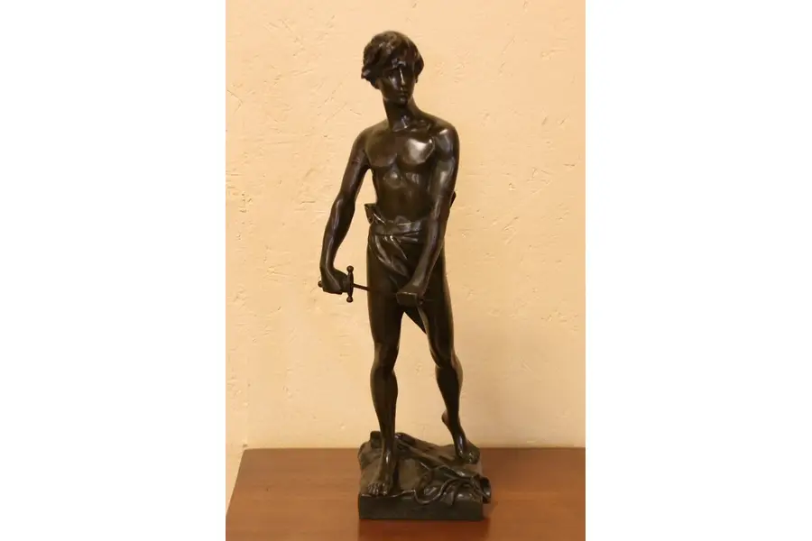 Photo of Dellattre Bronze Antique Sculpture of Young Man