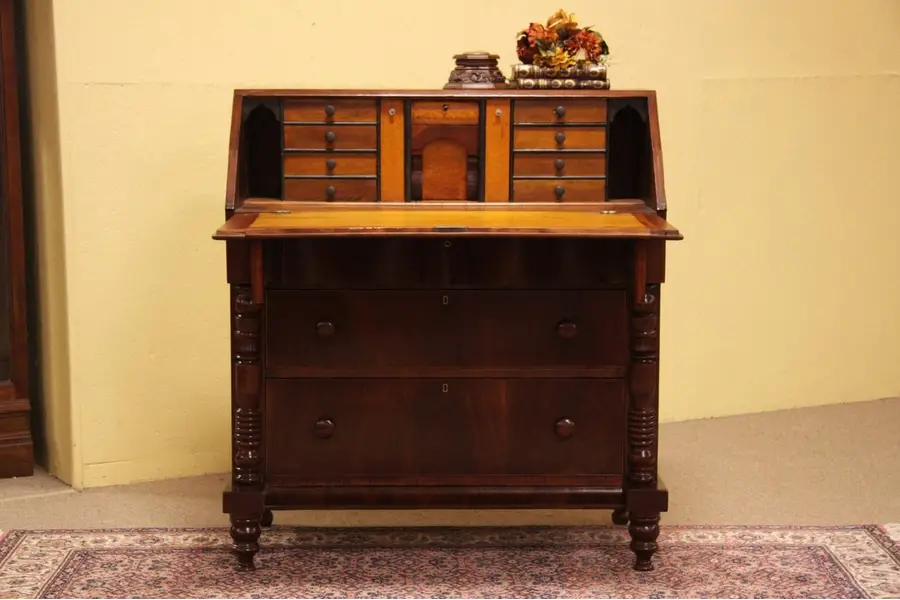 Photo of Empire Mahogany 1830's Butler's Secretary Desk
