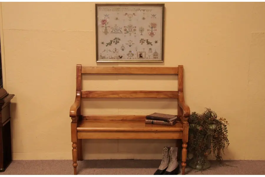 Photo of Victorian Antique Country Hall Bench
