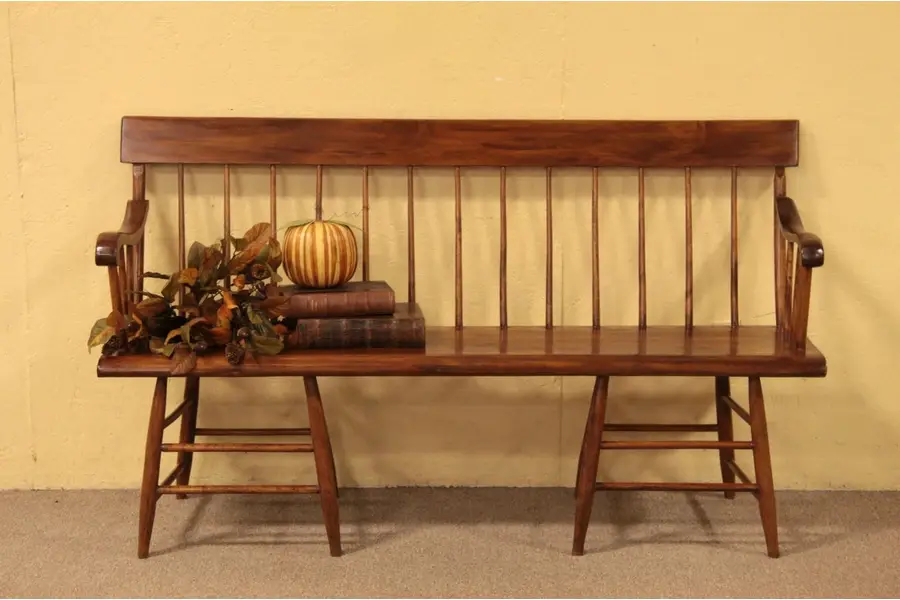 Photo of Country Pine Antique Deacon's or Hall Bench