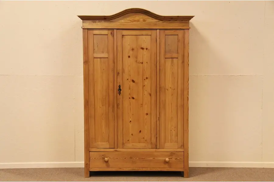 Photo of Irish Country Pine Antique Armoire or Wardrobe