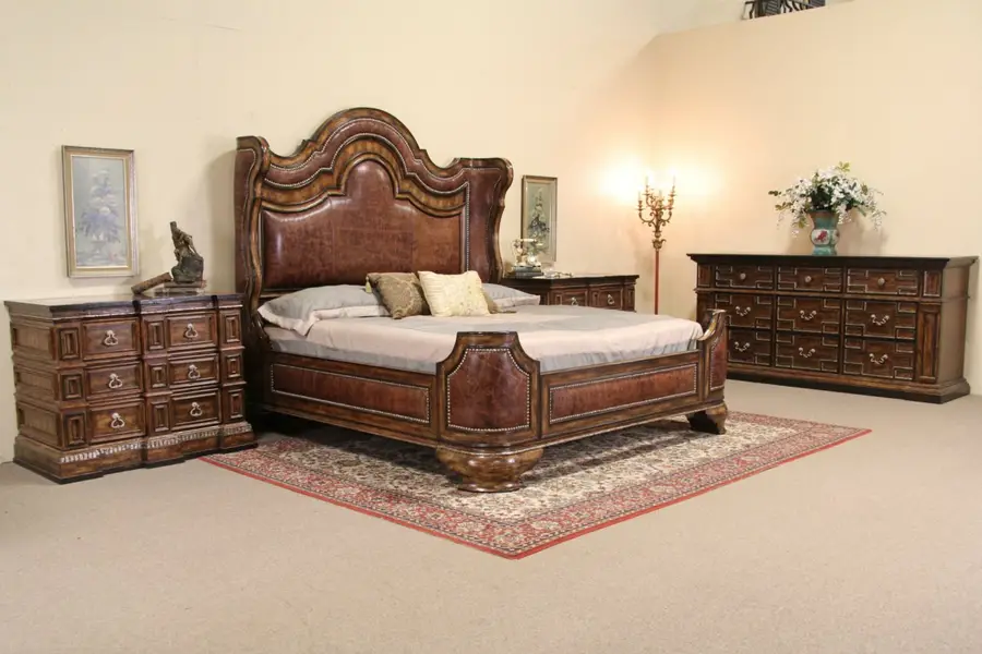 Photo of Philippe Langdon Designer King Size 4 Pc. Bedroom Set