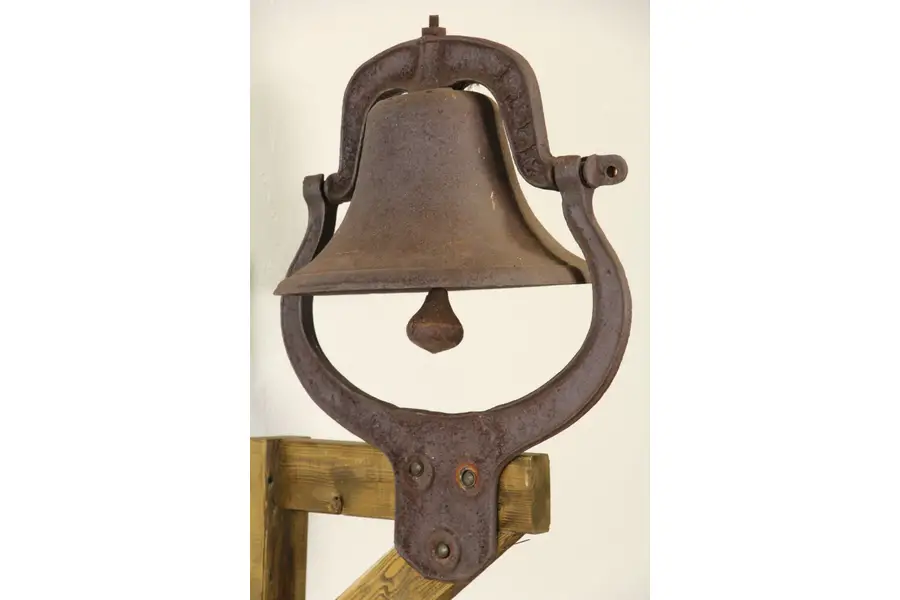 Photo of Cast Iron 1890's Antique School House Bell & Yoke