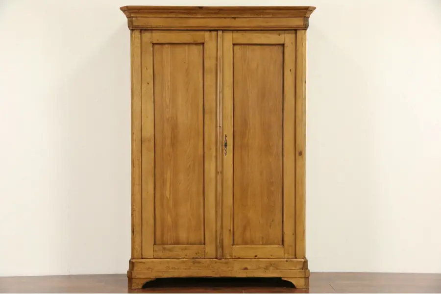 Photo of Country Pine 1870 Antique Armoire, Wardrobe or Closet
