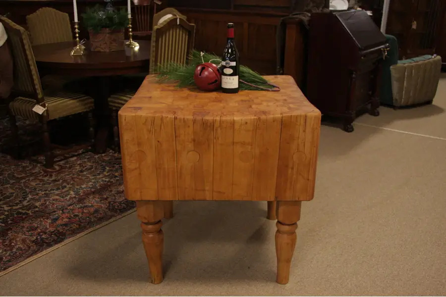 Photo of Antique Butcher's Chopping Block or Kitchen Island