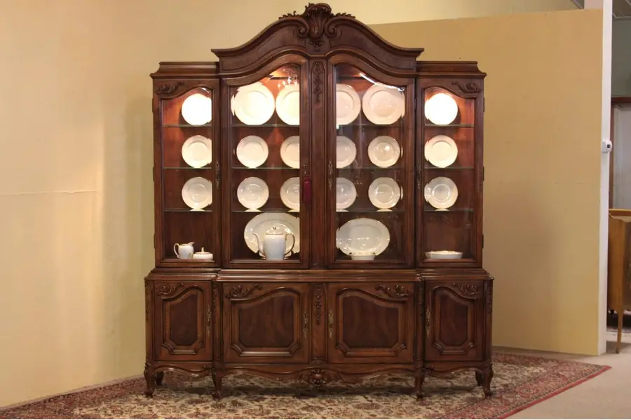 Photo of Karges Carved Breakfront China Cabinet