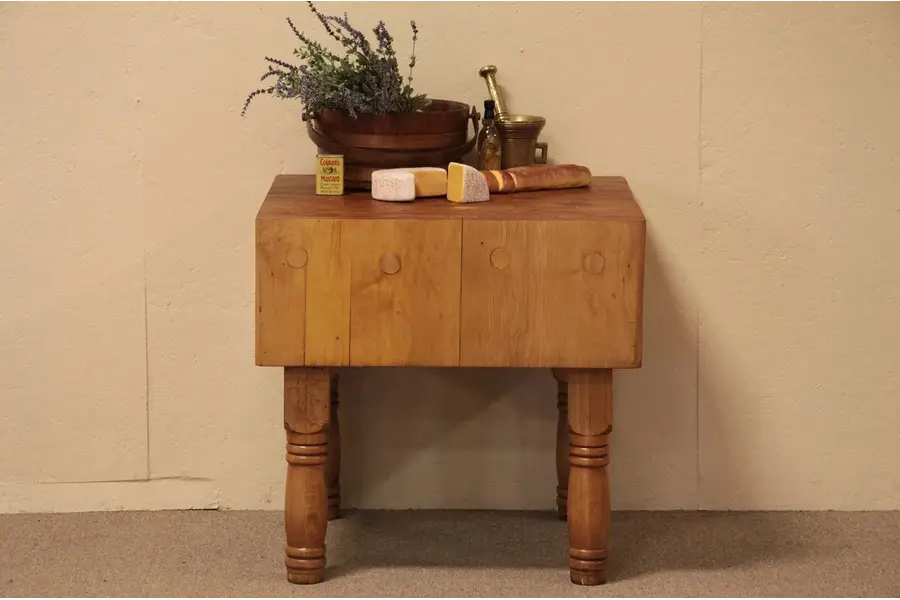 Photo of Country Maple Antique Butcher Chopping Block