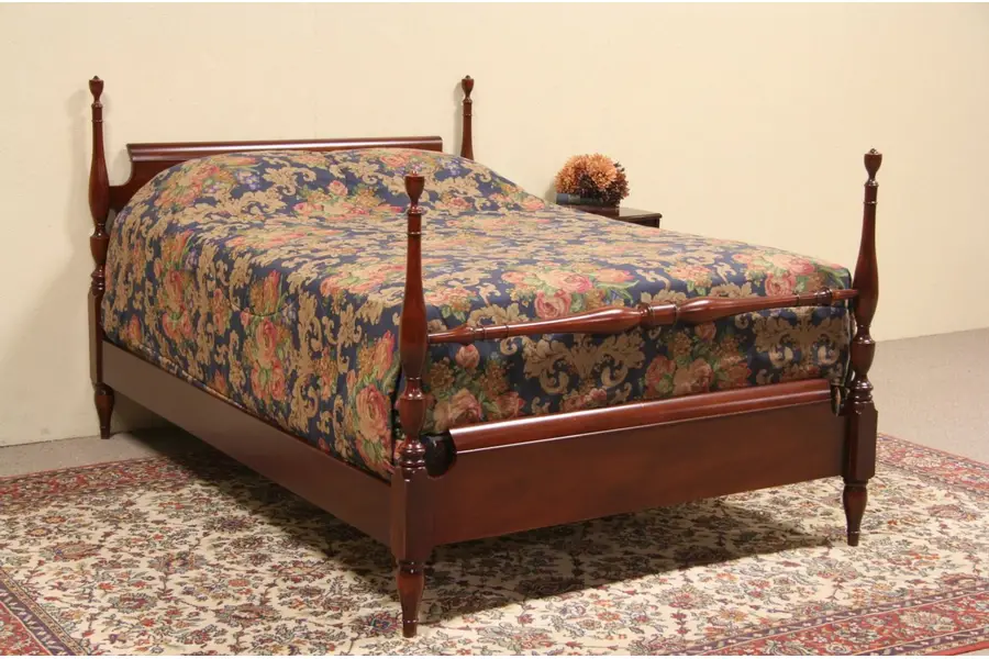 Photo of Four Poster Mahogany 1950 Full Size Vintage Bed