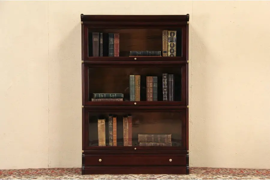 Photo of Globe Wernicke 1900 Antique 3 Stack Lawyer Barrister Bookcase