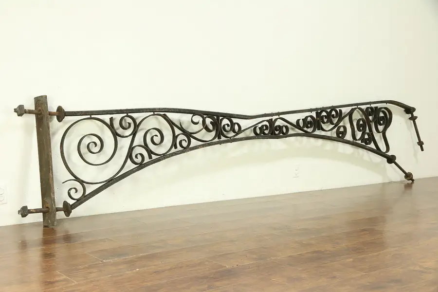 Photo of Architectural Salvage Bent Wrought Iron Antique Arch or Crest
