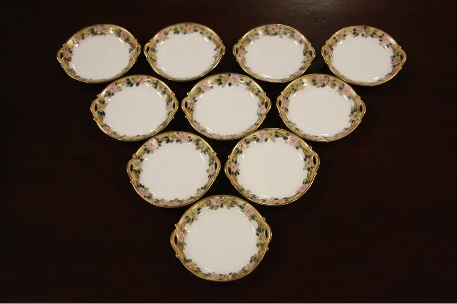 Photo of Set of 10 Hand-painted Nippon Butter Chips