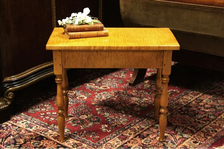 Photo of Victorian Tiger Maple Bench or Chairside Table