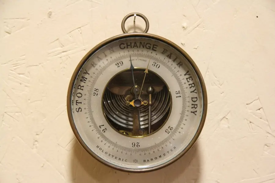 Photo of Holosteric French PHBN Antique 1920 Brass Barometer