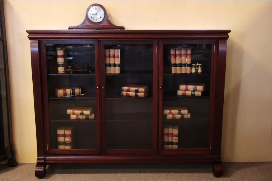 Photo of Empire Mahogany Triple Antique Bookcase