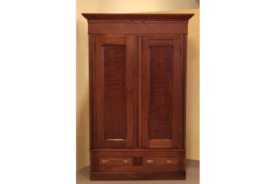 Photo of Victorian Eastlake Antique Walnut Armoire Wardrobe