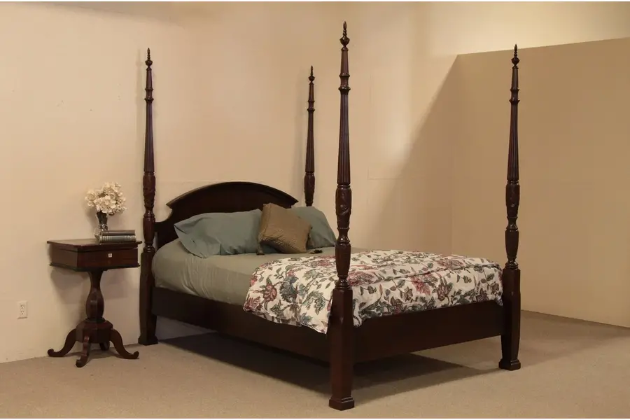 Photo of Cherry & Mahogany Rice Queen 4 Poster Bed